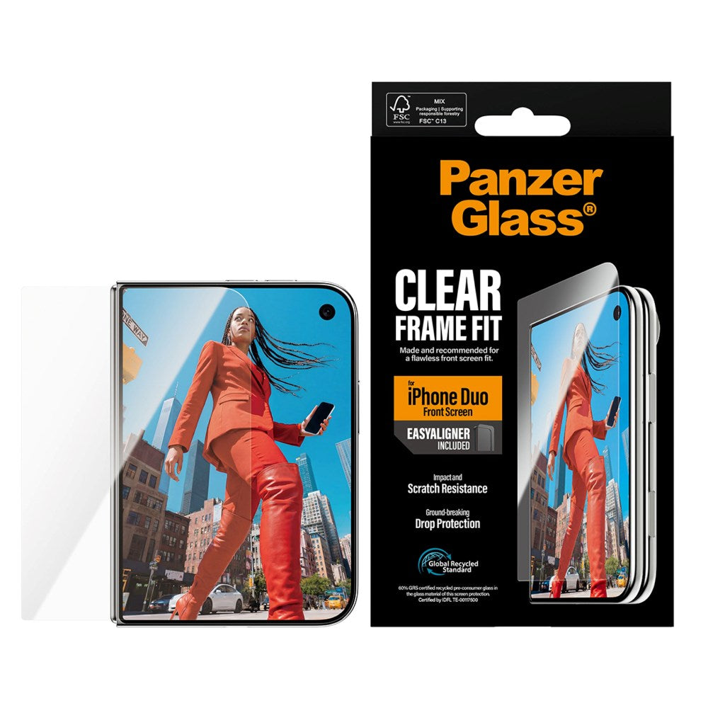 PanzerGlass iPhone Duo Beskyttelsesglas FrameFit med EasyAligner - Gennemsigtig