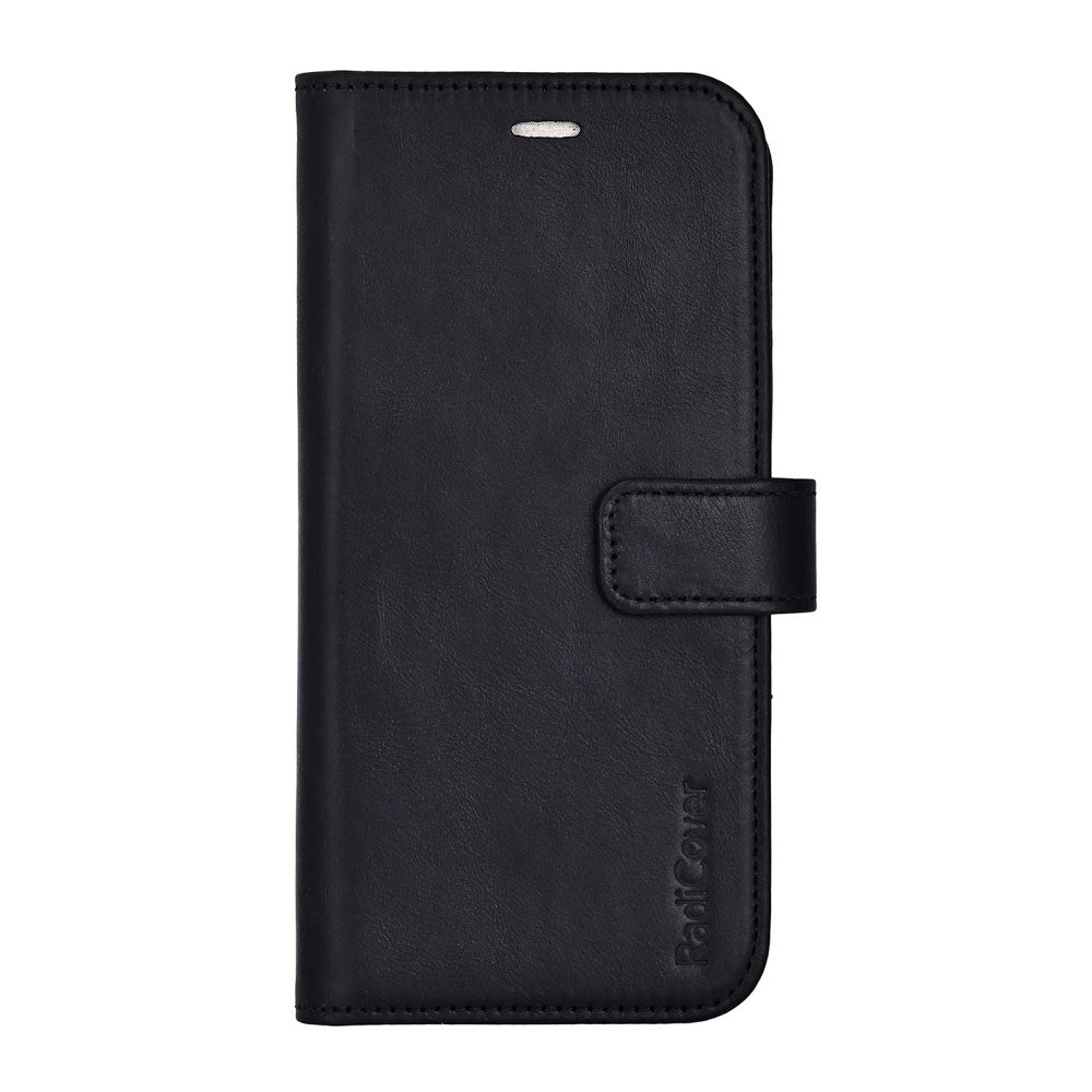iPhone 17 RadiCover Exclusive 2-in-1 Anti Stråling Læder Flip Case m. Kortholder - MagSafe Kompatibel - Sort