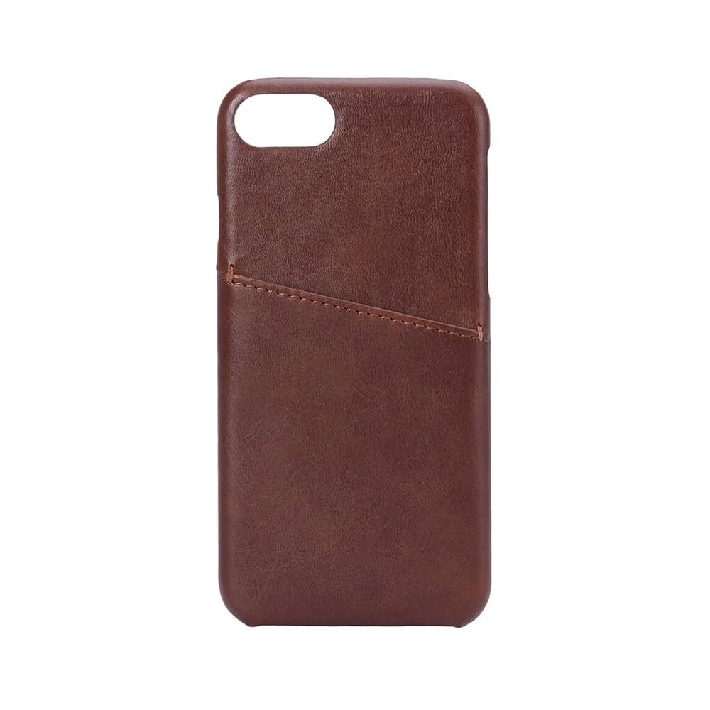 iPhone SE (2020) / 8 / 7 / 6s / 6 Onsala Kunstlæder Cover m. Lomme til Kort - Brun