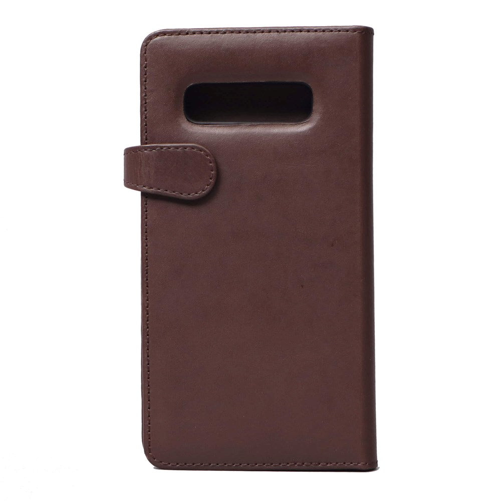 Buffalo - Samsung Galaxy S10 - 2-i-1 Ægte Læder Flip Cover - Brun