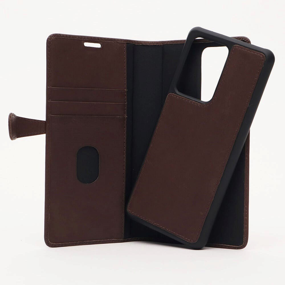 Buffalo - Samsung Galaxy S20 Ultra - 2-i-1 Ægte Læder Flip Cover - Brun