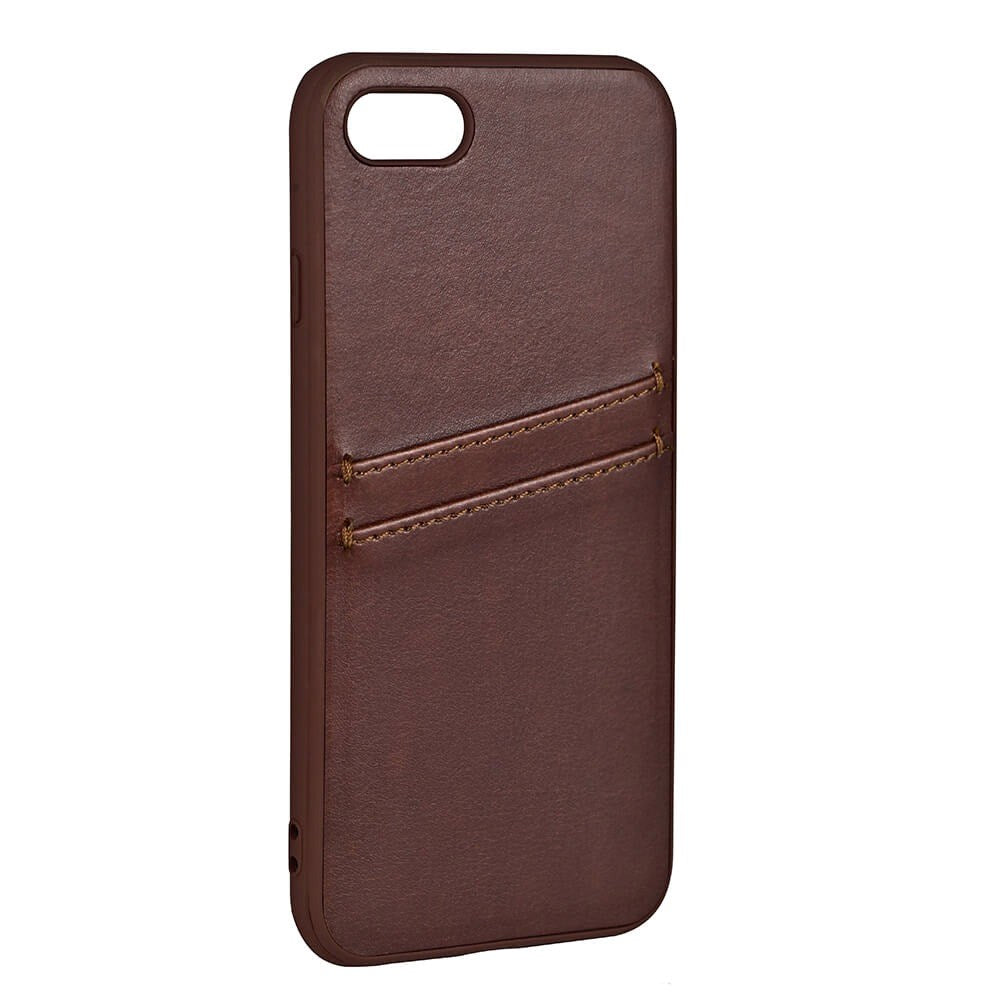 Buffalo iPhone SE (2022 / 2020) / 8 / 7 Ægte Læder Bagside Cover m. Kortlomme - Brun