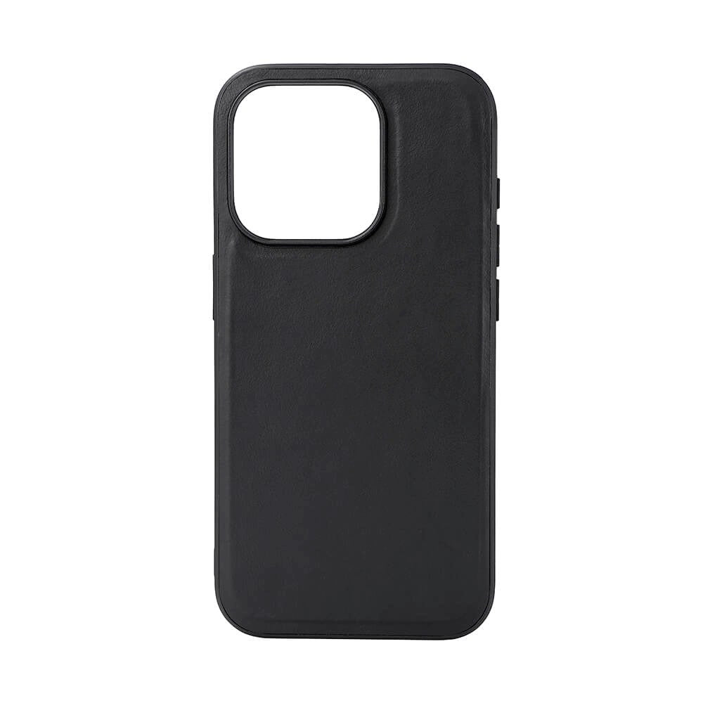 iPhone 15 Pro Buffalo Ægte Læder Bagside Cover - MagSafe Kompatibel - Sort