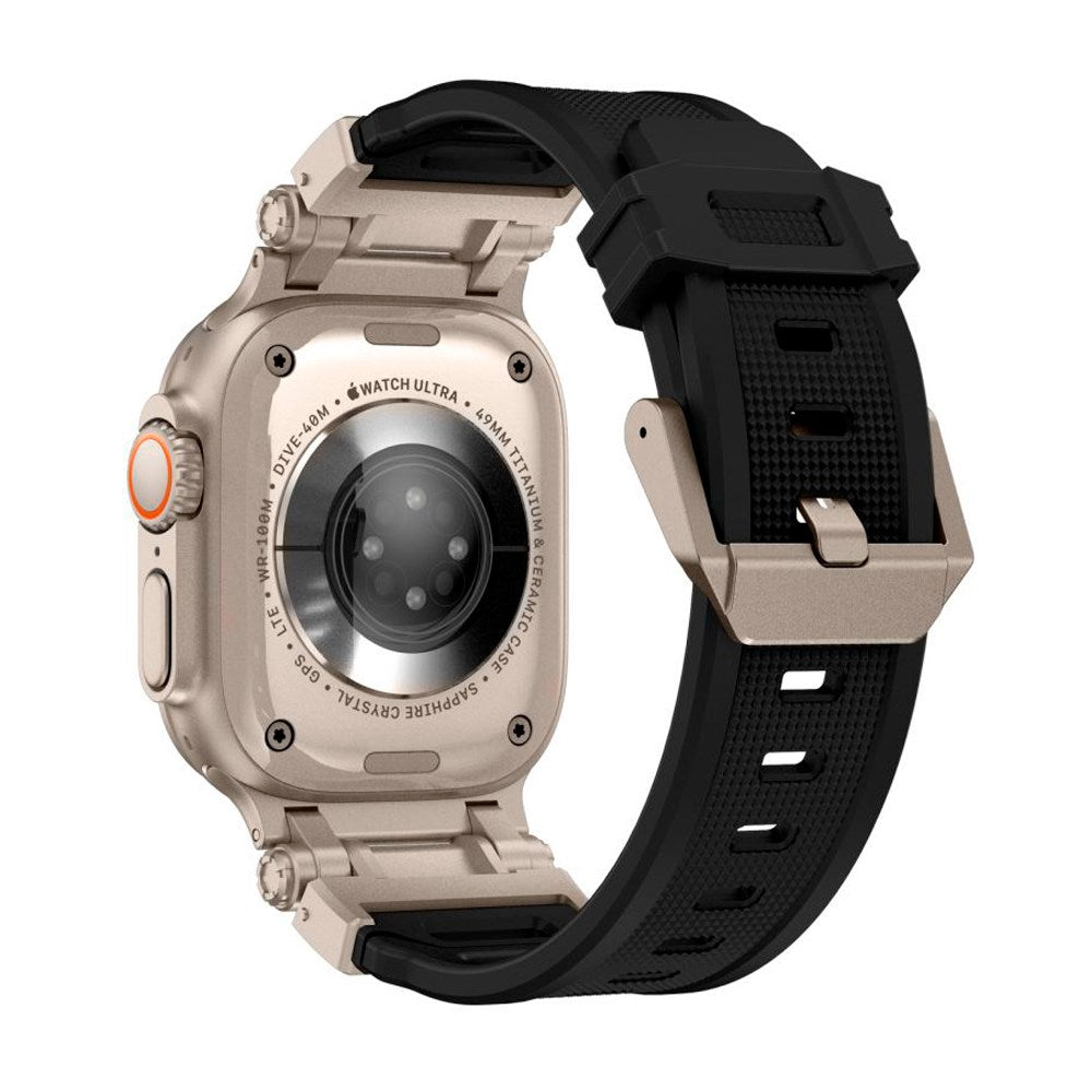 Tech-Protect Apple Watch (42/44/SE/45/46/49mm) Delta Pro Silikone Rem - Black / Titanium