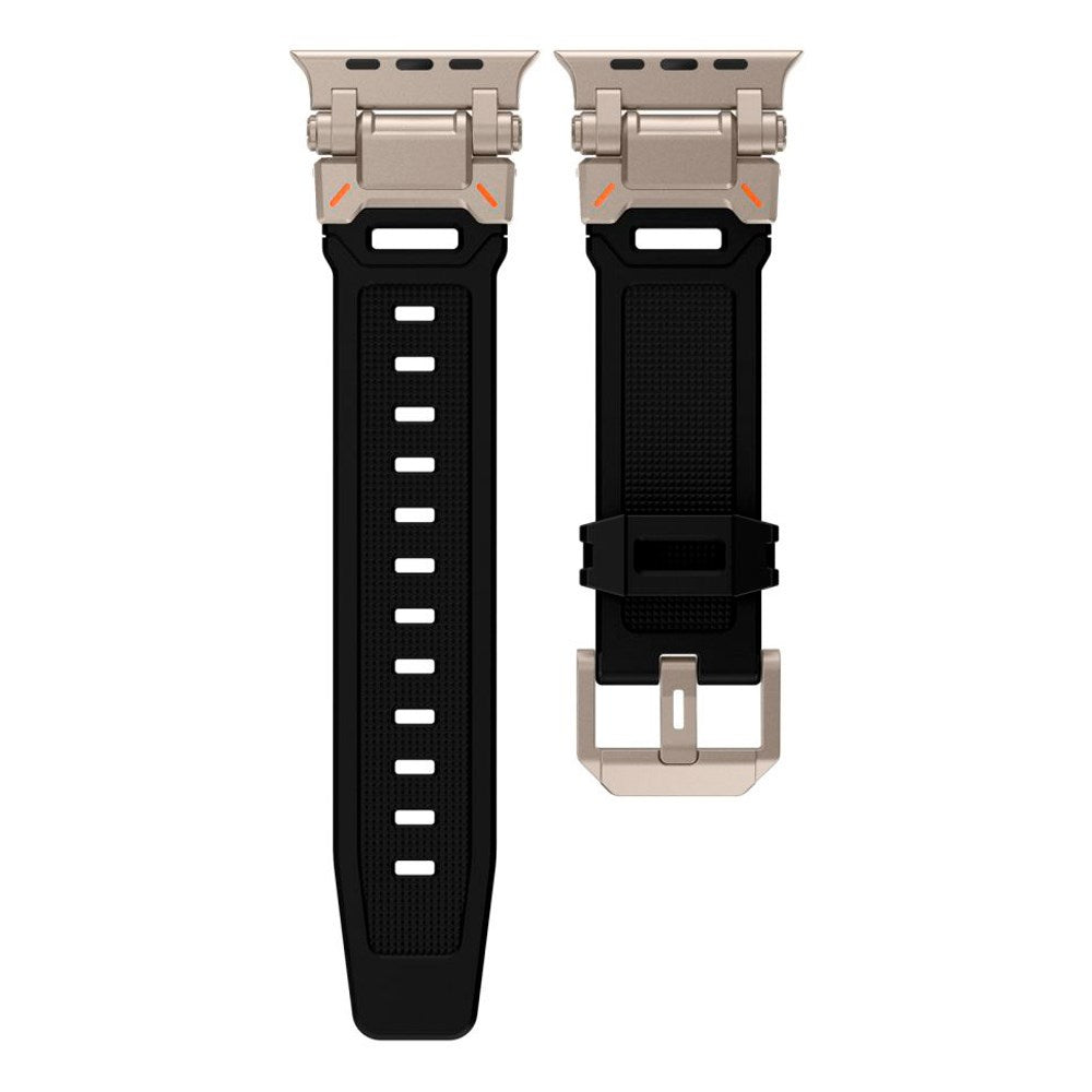 Tech-Protect Apple Watch (42/44/SE/45/46/49mm) Delta Pro Silikone Rem - Black / Titanium