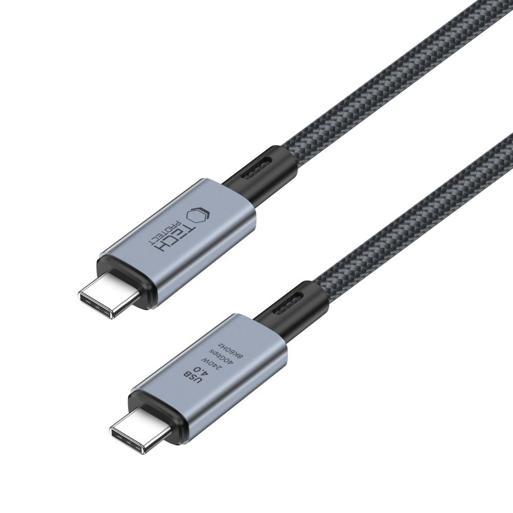 Tech-Protect Ultraboost 8K 40GBPS USB-C til USB-C Kabel PD 240W 2m - Sort