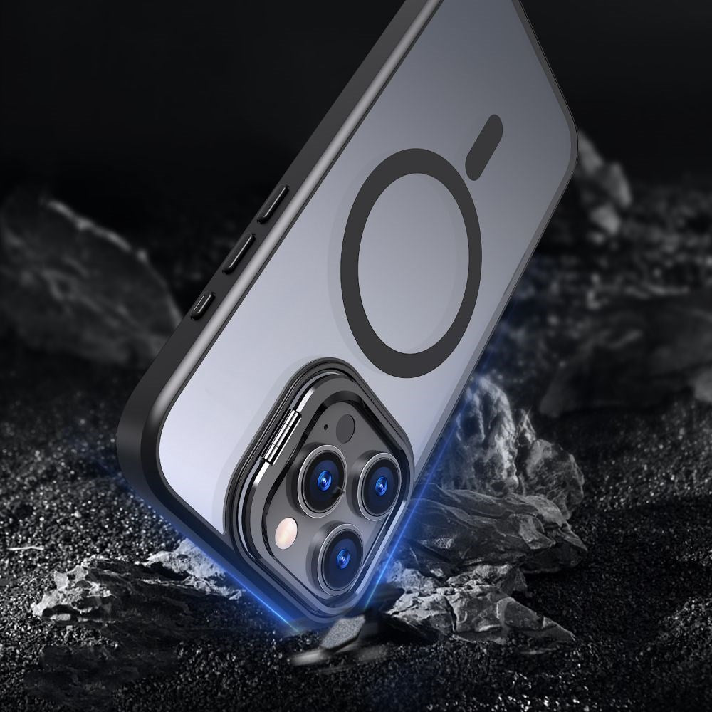 iPhone 16 Pro Max Tech-Protect Magstand Bagside Cover - MagSafe Kompatibel - Mat Sort