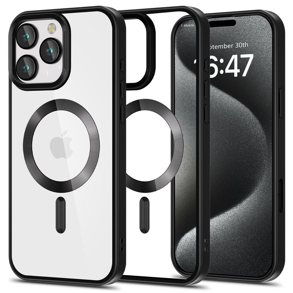iPhone 16 Pro Tech-Protect Magflex Mobil Cover - MagSafe Kompatibel - Gennemsigtig / Satin Sort