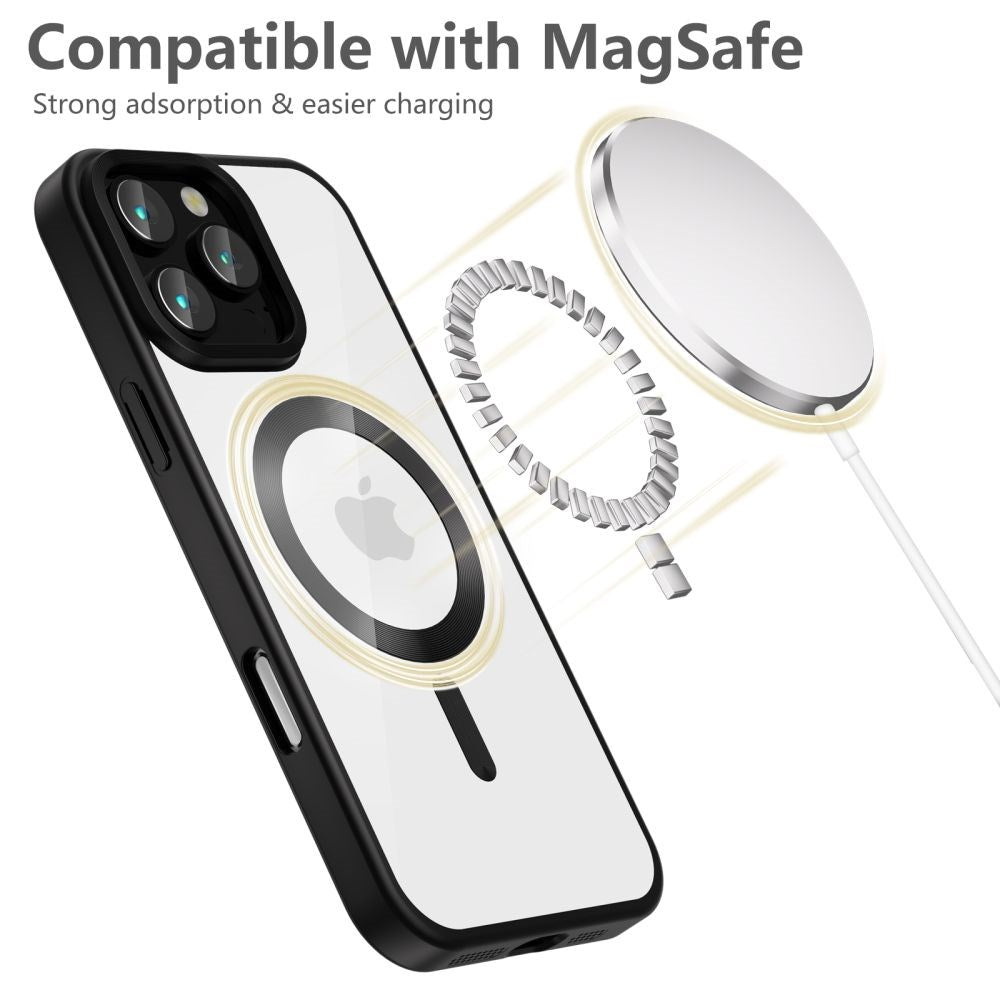 iPhone 16 Pro Tech-Protect Magflex Mobil Cover - MagSafe Kompatibel - Gennemsigtig / Satin Sort