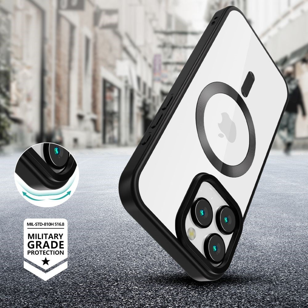 iPhone 16 Pro Tech-Protect Magflex Mobil Cover - MagSafe Kompatibel - Gennemsigtig / Satin Sort