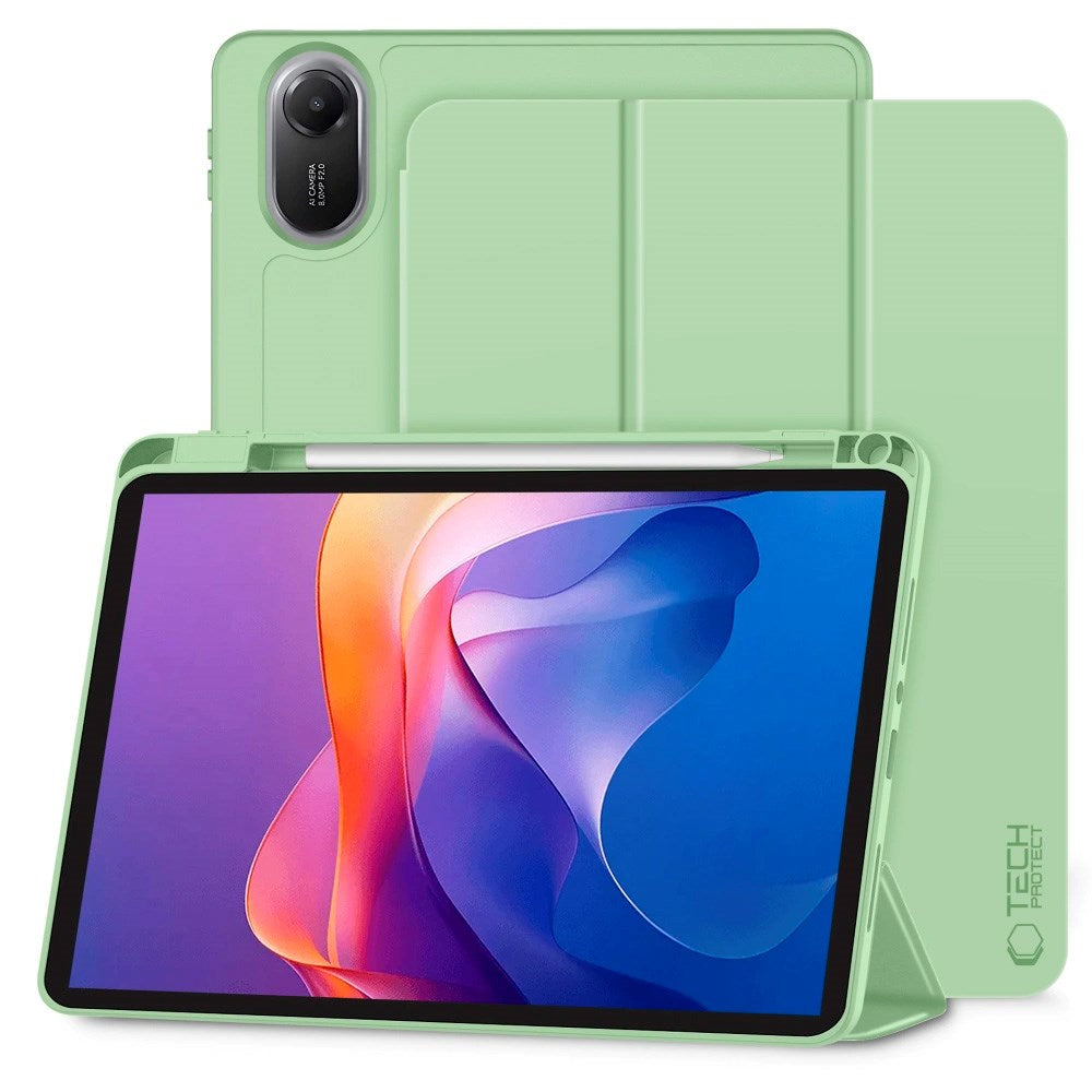 Tech-Protect - Xiaomi Redmi Pad 2 SmartCase Flip Cover m. Pen Holder - Grøn