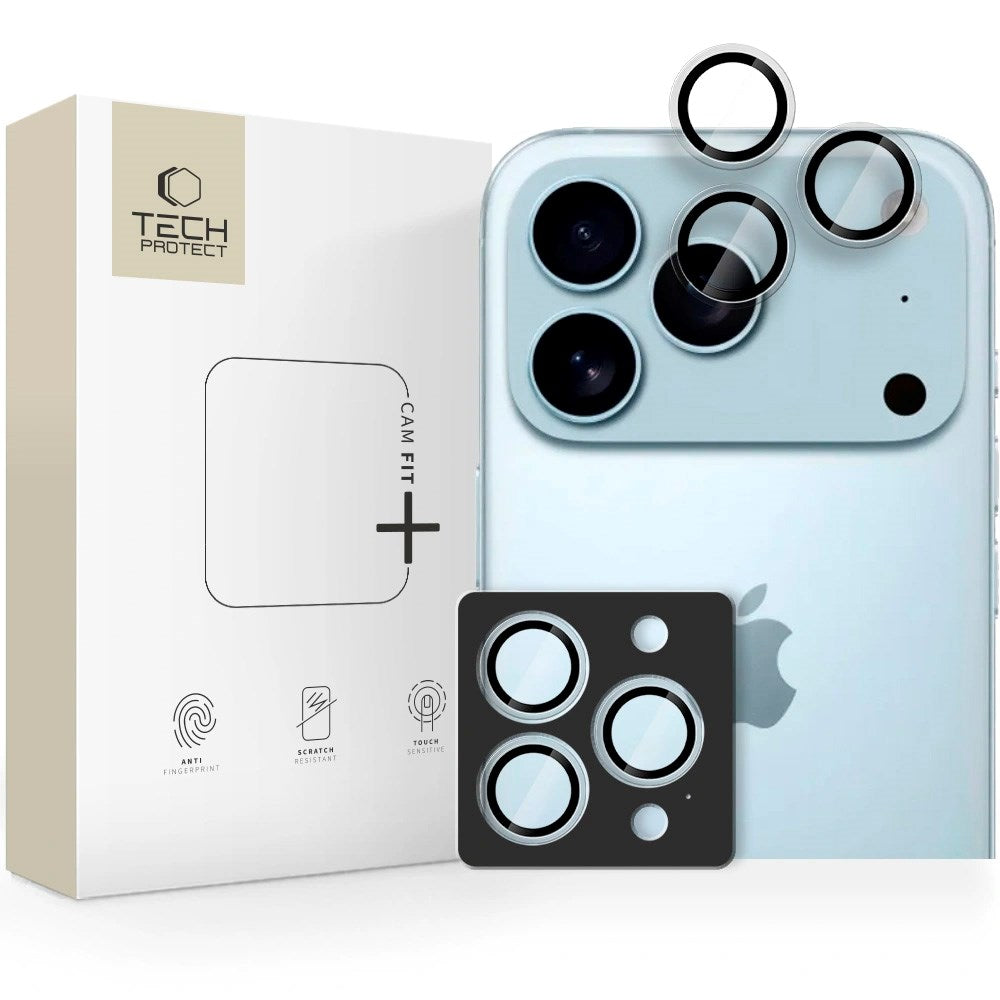 Tech-Protect - iPhone 17 Pro / 17 Pro Max / 16 Pro / 16 Pro Max / 15 Pro / 15 Pro Max / 14 Pro / 14 Pro Max - Camring Fit+ Kameralinsebeskyttelse - Gennemsigtig