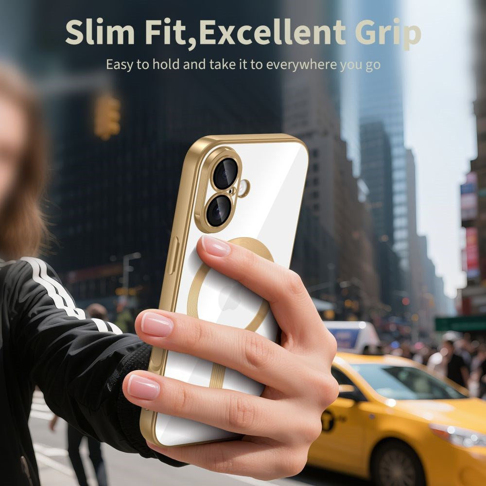 Tech-Protect iPhone 17 MagFlex Cover - MagSafe Kompatibel - Guld / Gennemsigtig