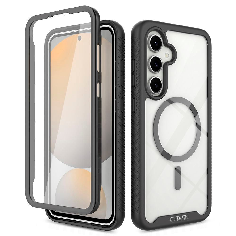 Tech-Protect Defense Hybrid Cover - Samsung Galaxy S25 - MagSafe Kompatibel - Gennemsigtig / Sort