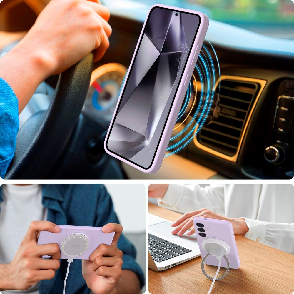 Tech-Protect Silikone Cover - Samsung Galaxy S25 - MagSafe Kompatibel - Lilla