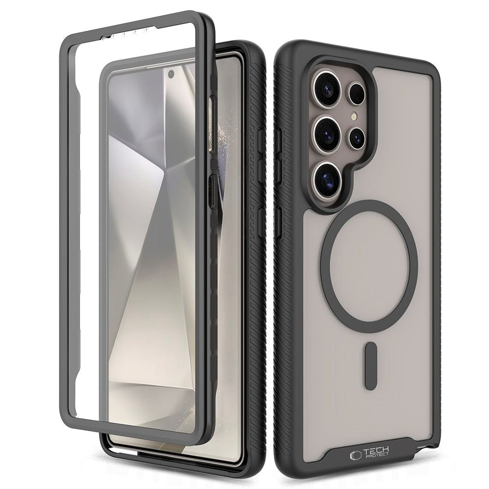Tech-Protect Defense Hybrid Cover - Samsung Galaxy S25 Ultra - MagSafe Kompatibel - Gennemsigtig / Sort