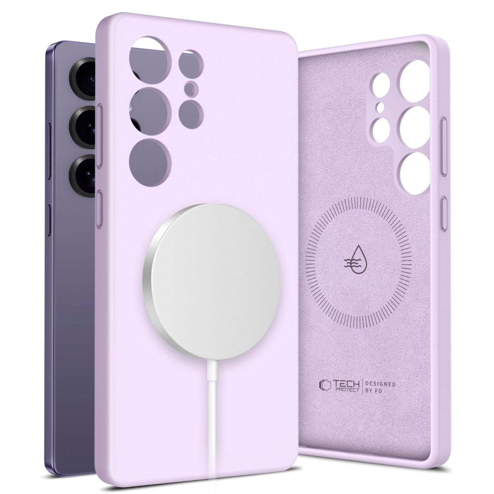 Tech-Protect Silikone Cover - Samsung Galaxy S25 Ultra - MagSafe Kompatibel - Lilla
