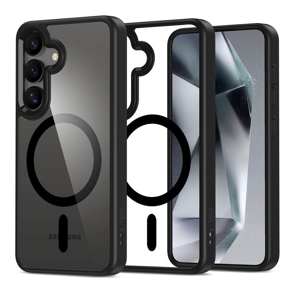 Samsung Galaxy S25 Tech-Protect Magmat Bagside Cover - MagSafe Kompatibel - Gennemsigtig / Sort