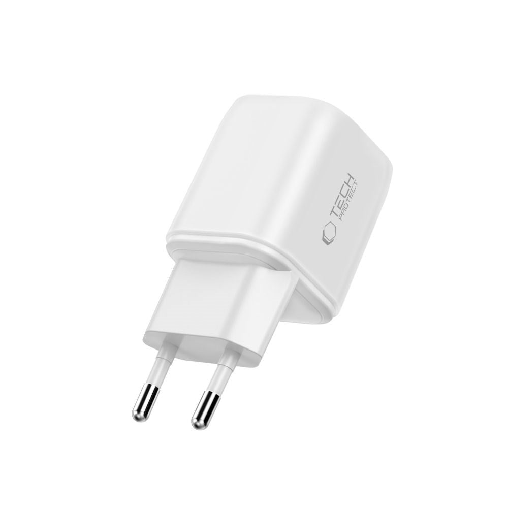 Tech-Protect 100W Vægoplader m. 1 x USB-A & 2 x USB-C - Hvid