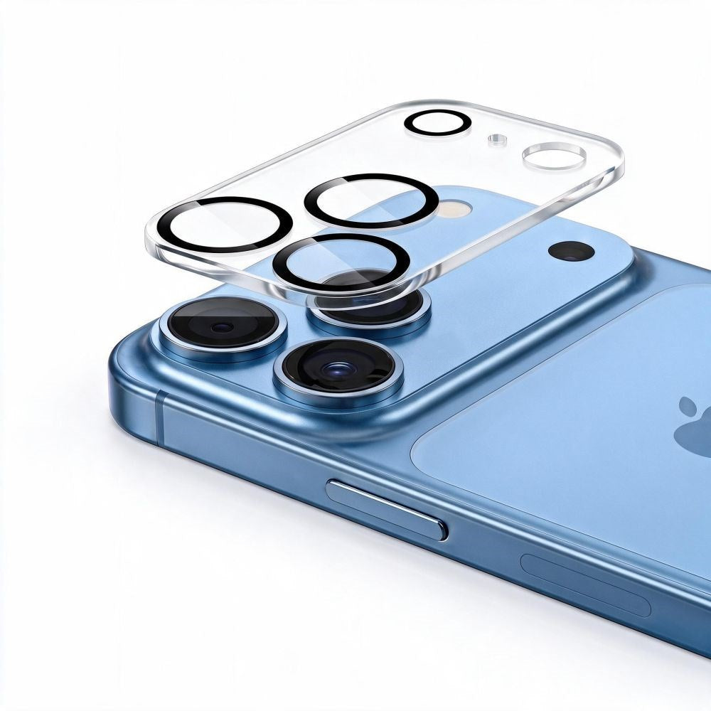 Tech-Protect Cam Fit+ - iPhone 18 Pro - Kameralinsebeskyttelsesglas - Gennemsigtig / Sort