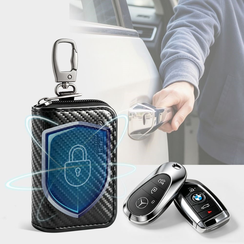 Tech-Protect KLR300 Etui til Bilnøgle m. Indbygget RFID-Blokering - Sort / Karbon