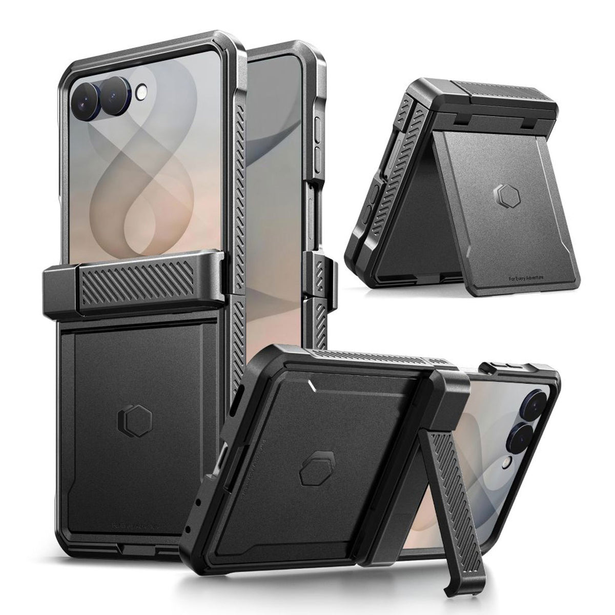 Samsung Galaxy Z Flip8 Tech-Protect Kevlar Pro Håndværker Cover - Sort
