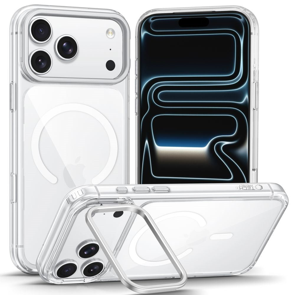 Tech-Protect iPhone 18 Pro Max / 17 Pro Max MagStand CC Mobil Cover - MagSafe Kompatibel - Gennemsigtig