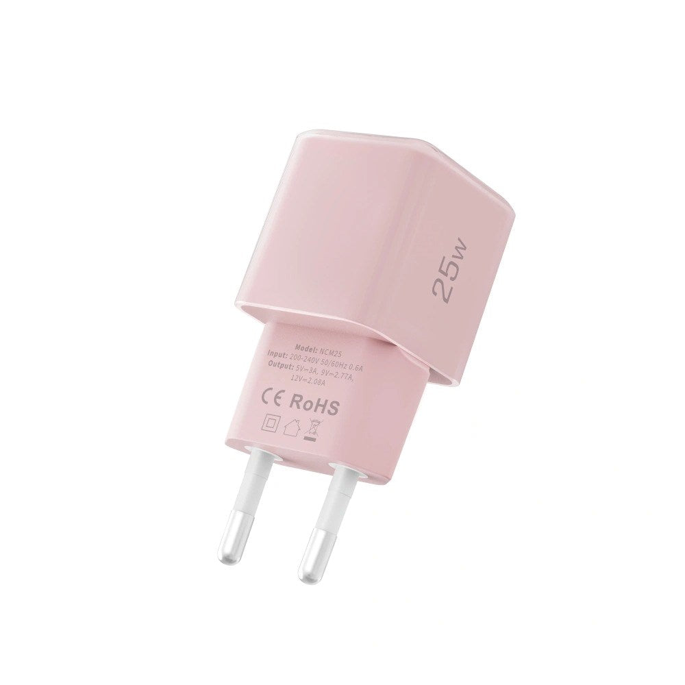 Tech-Protect Vægoplader m. 25W - 1 x USB-C (PD) - Lyserød