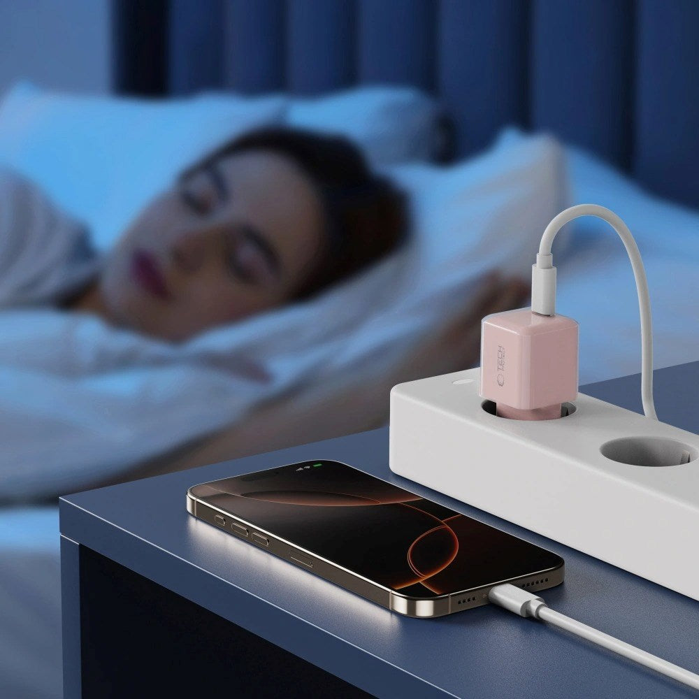 Tech-Protect Vægoplader m. 25W - 1 x USB-C (PD) - Lyserød