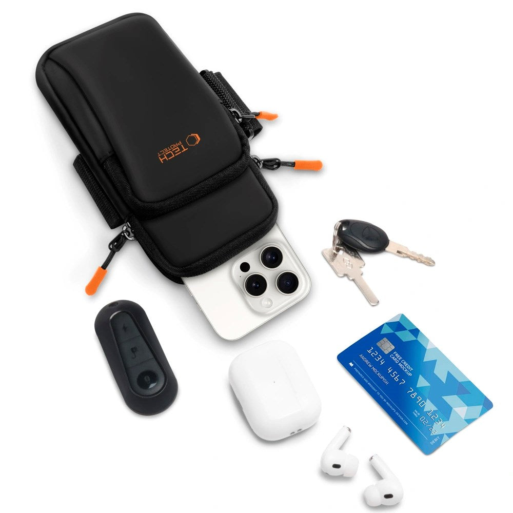 Tech-Protect - Løbearmbånd - Universal - Sort / Orange