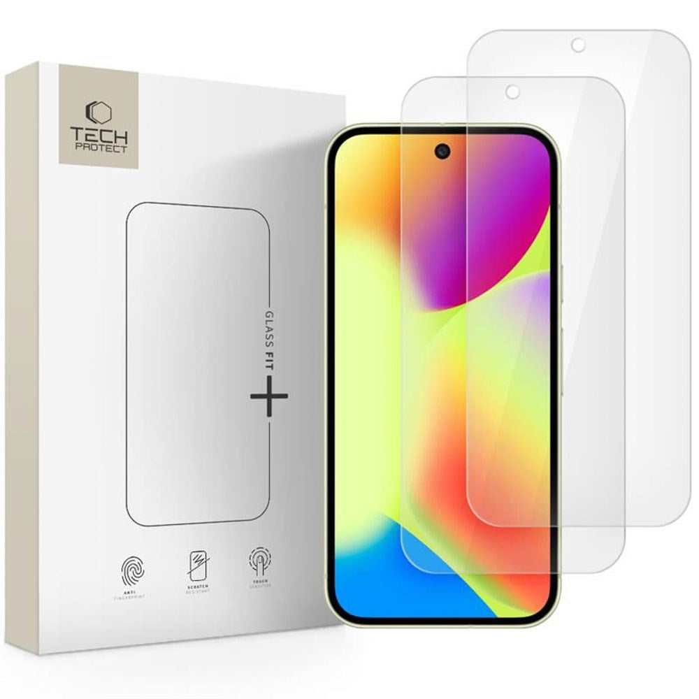 Google Pixel 11 Pro / 11 / 10 Pro / 10 / 9 Pro / 9 Tech-Protect Glass Fit+ Hærdet Skærmbeskyttelsesglas - 2 stk - Gennemsigtig