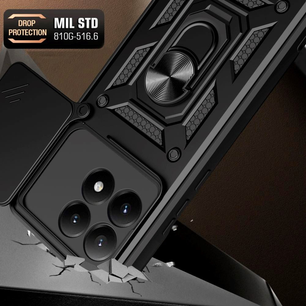 Xiaomi 15T Camshield m. Magnetisk Fingerring & Ståfunktion - Sort