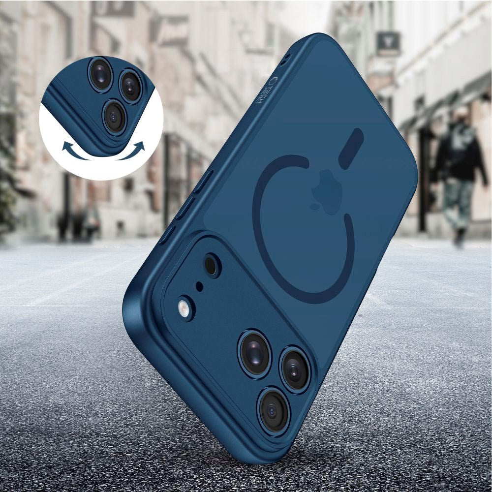 Tech-Protect iPhone 17 Pro Max BasicMag Hybrid Bagside Cover - MagSafe Kompatibel - Mat Blå