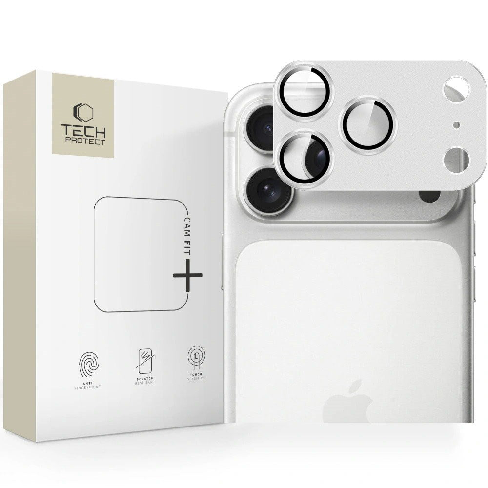iPhone 17 Pro Max - Tech-Protect Cam Fit+ Kameralinsebeskyttelse - Sølv