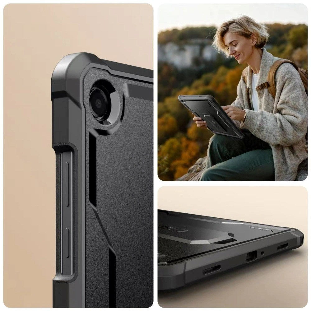 Samsung Galaxy Tab A11+ (Plus) / A9+ (Plus) Tech-Protect Kevlar Pro Tabletcover m. Indbygget Skærmbeskyttelse - Sort