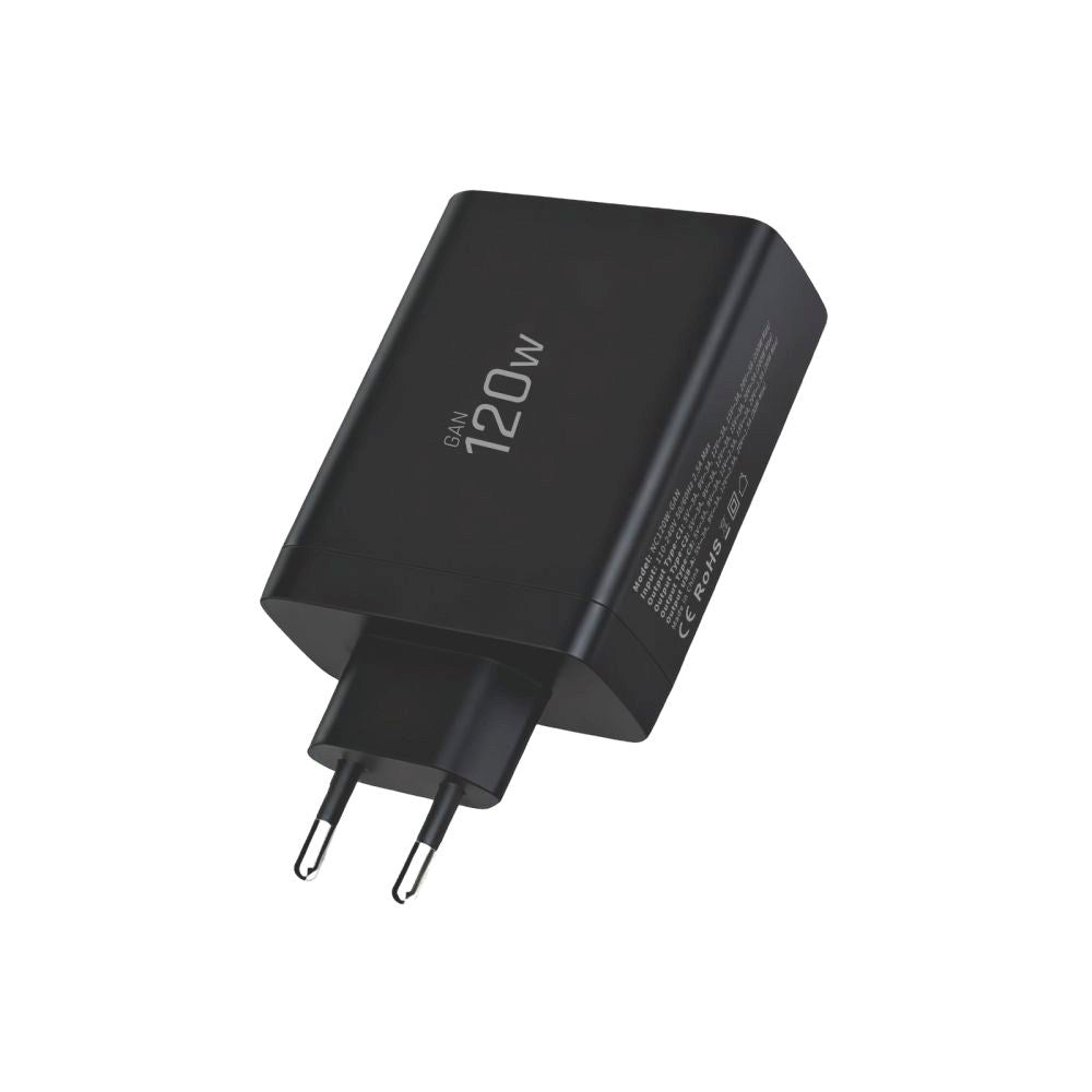 Tech-Protect Vægoplader m. 1 x USB-A & 3 x USB-C - 120W - Sort