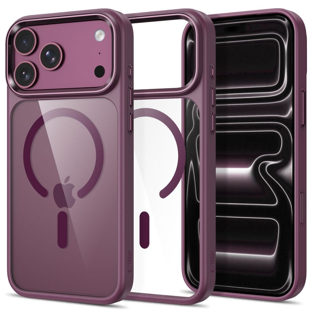Tech-Protect iPhone 18 Pro Max / 17 Pro Max MagMat Mobil Cover - MagSafe Kompatibel - Gennemsigtig / Rød