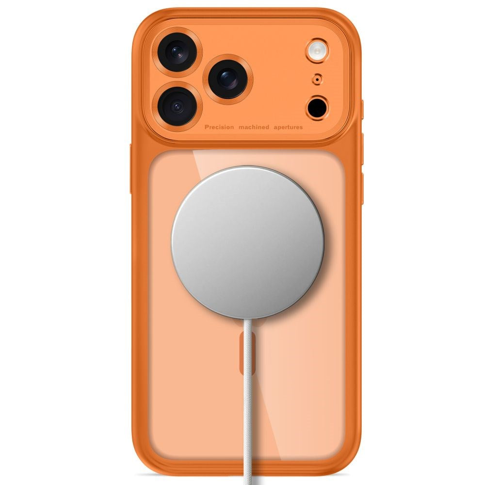 Tech-Protect iPhone 18 Pro / 17 Pro MagPeak Mobil Cover - MagSafe Kompatibel - Orange / Gennemsigtig