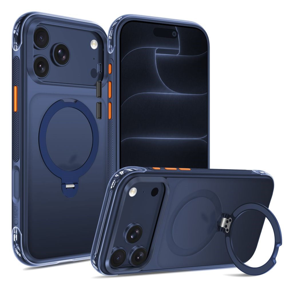 Tech-Protect iPhone 18 Pro Max / 17 Pro Max MagAir Stand Mobil Cover m. Kickstand - MagSafe Kompatibel - Mat Blå