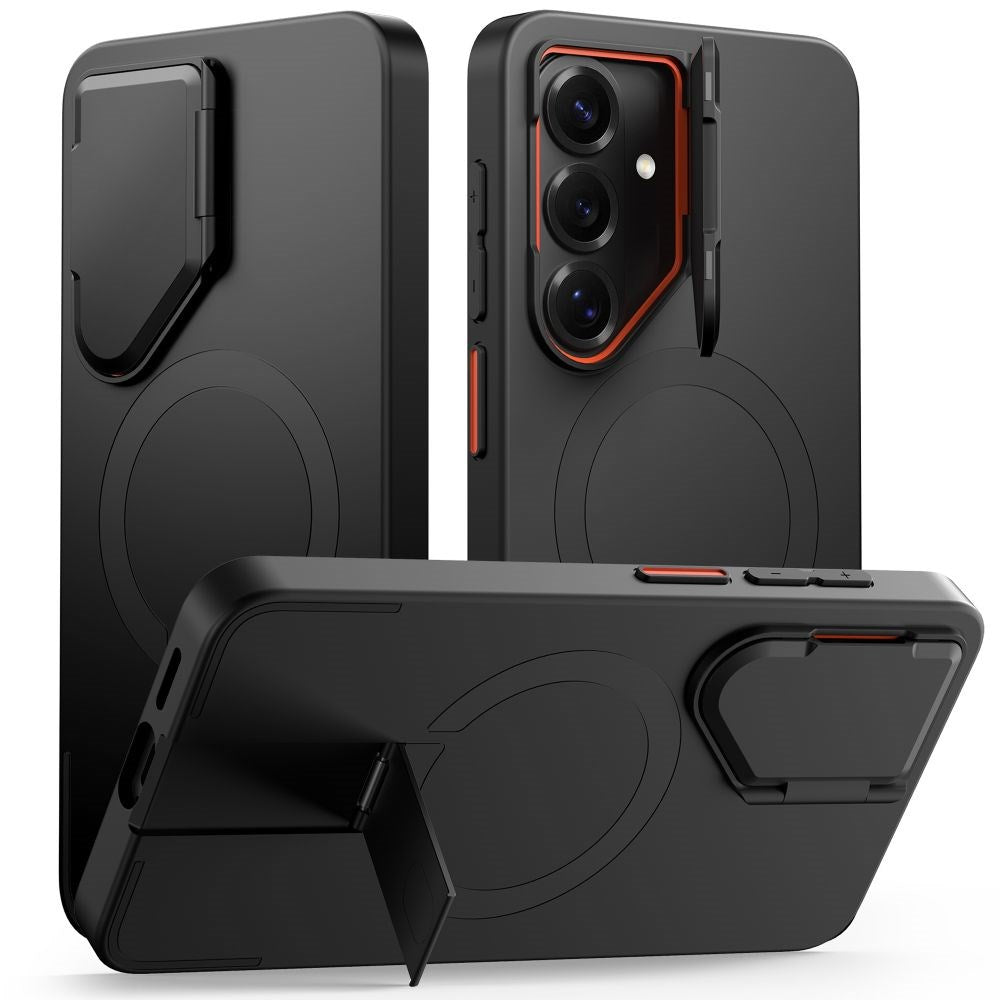 Samsung Galaxy S26 Tech-Protect Kevlar Aura Hybrid Bagside Cover - MagSafe Kompatibel - Sort