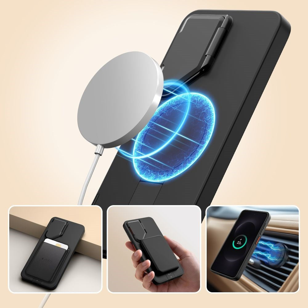 Samsung Galaxy S26 Tech-Protect Kevlar Aura Hybrid Bagside Cover - MagSafe Kompatibel - Sort
