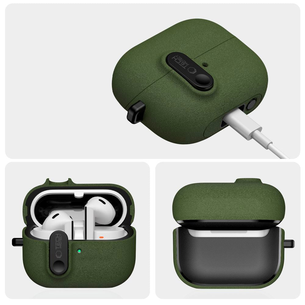 Tech-Protect Samsung Galaxy Buds 3 / 3 Pro / 3 FE Slim Hook Cover - Karabinhage - Grøn