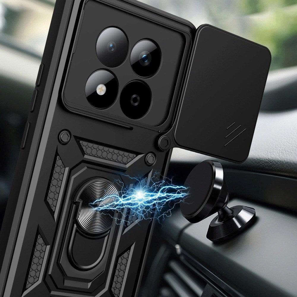 Xiaomi Redmi Note 15 Pro+ (Plus) Tech-Protect Camshield m. Fingergreb & Ståfunktion - Sort