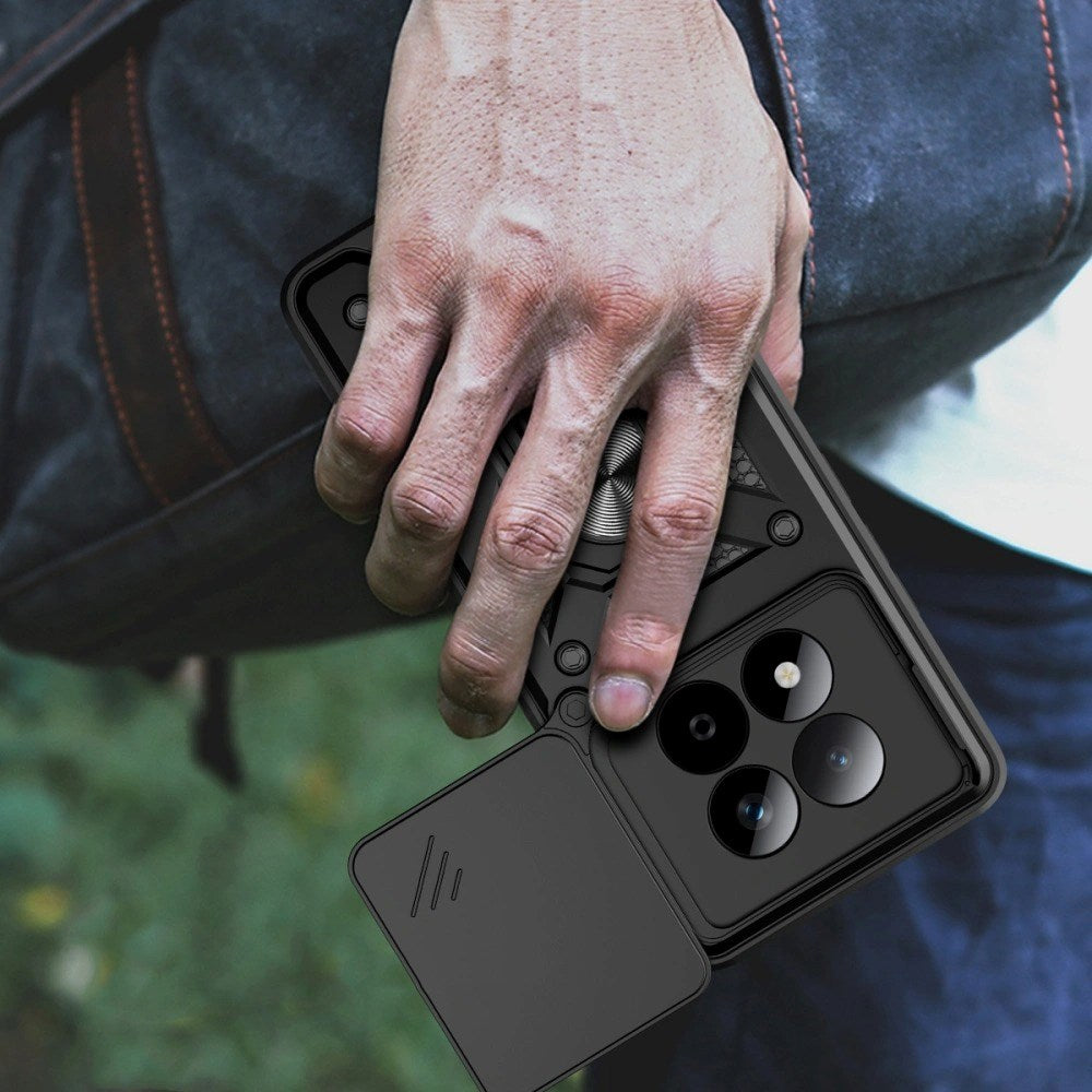 Xiaomi Redmi Note 15 Pro+ (Plus) Tech-Protect Camshield m. Fingergreb & Ståfunktion - Sort