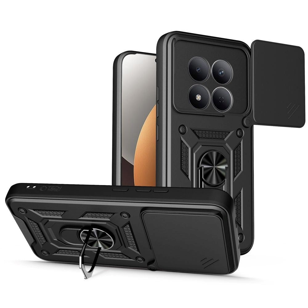 Xiaomi Redmi Note 15 Pro+ (Plus) Tech-Protect Camshield m. Fingergreb & Ståfunktion - Sort