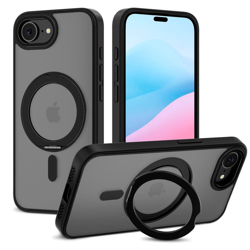 Tech-Protect MagRing Cover - iPhone 17e / 16e - MagSafe Kompatibel - Mat Sort