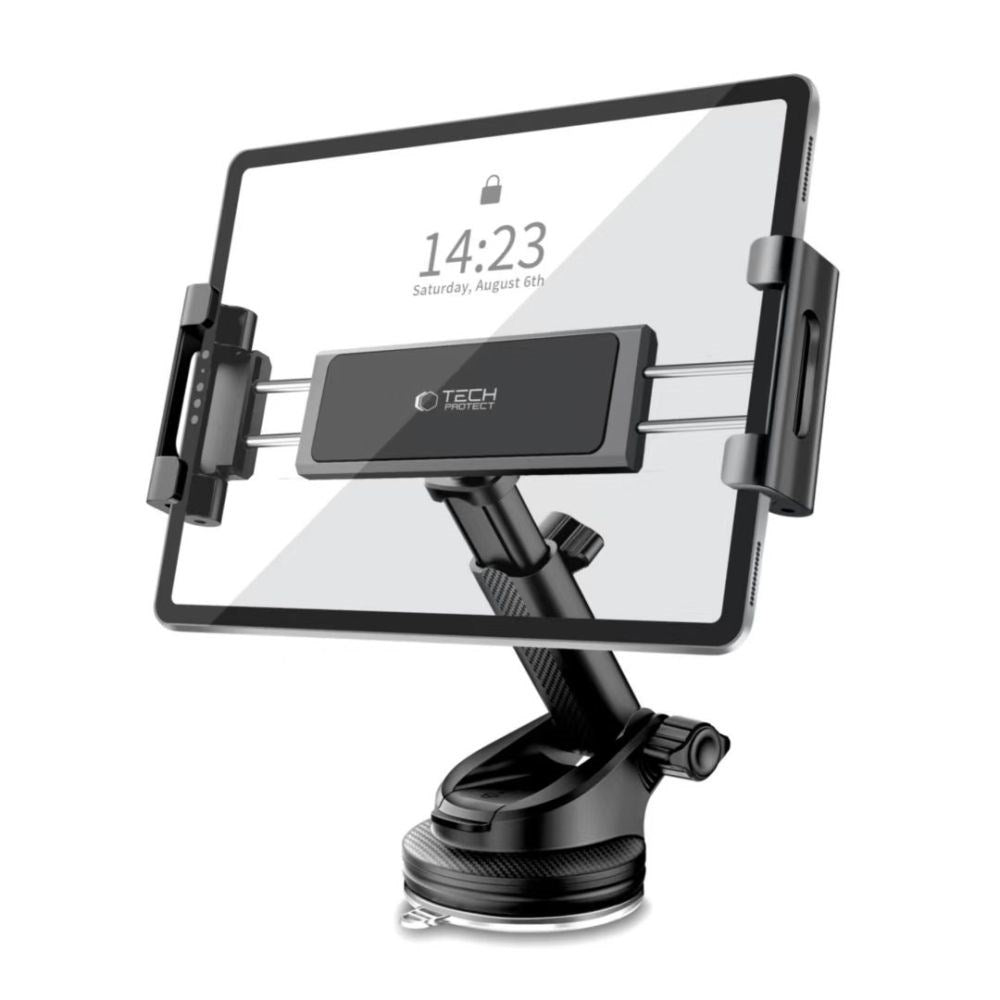 Tech-Protect – Alsidigt Tablet Stativ til Bil med 360° Rotation & Justerbar Arm - Sort