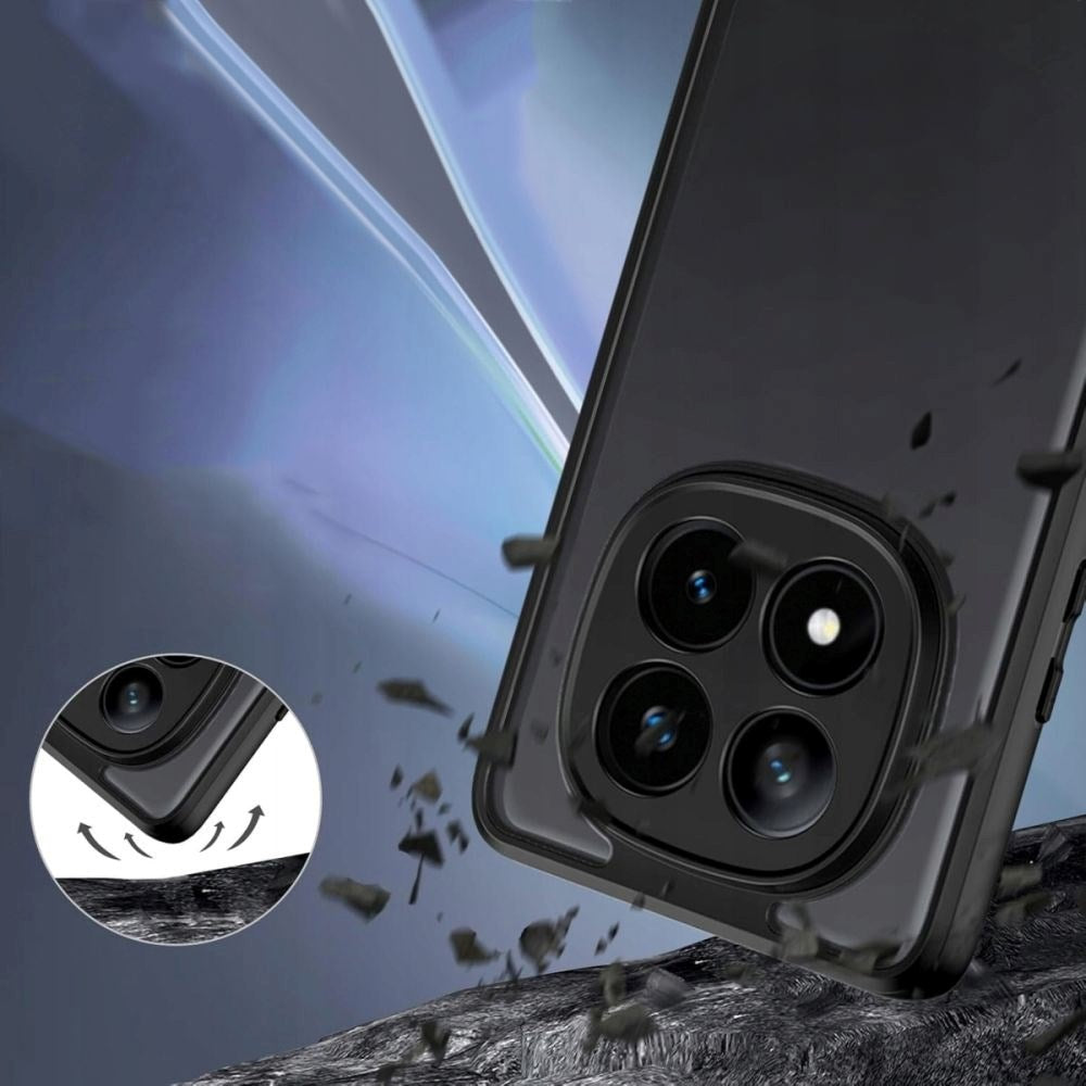 Tech-Protect MagMat Plastik Cover - Xiaomi Redmi Note 14 Pro (5G) - Gennemsigtig / Sort