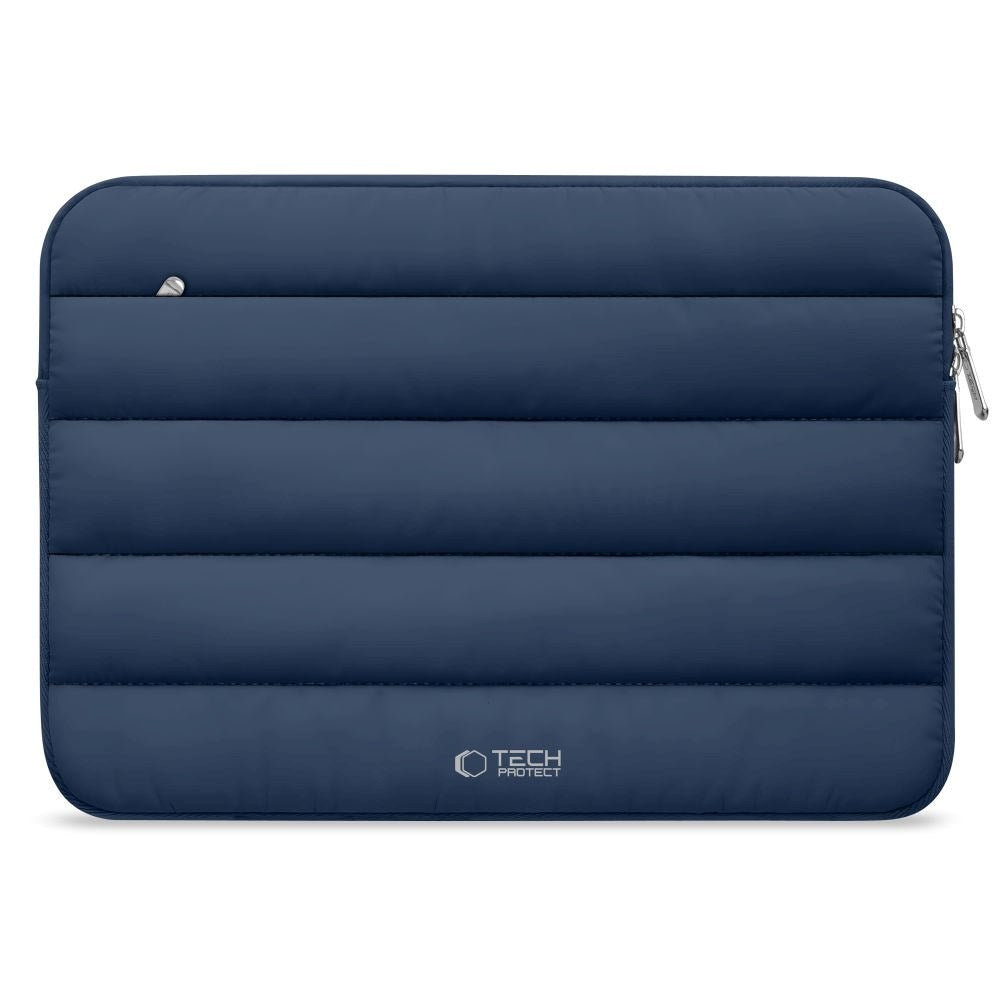Tech-Protect Fluffy MacBook / Laptop 15-16" Sleeve m. Ekstra Lynlåslomme - Maks. Mål: 27 x 38cm - Mørkeblå
