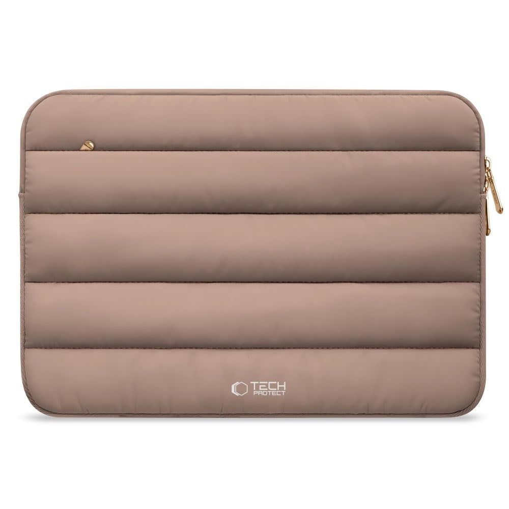 Tech-Protect Fluffy MacBook / Laptop 13-14" Sleeve m. Ekstra Lynlåslomme - Maks. Mål: 25 x 35cm - Beige